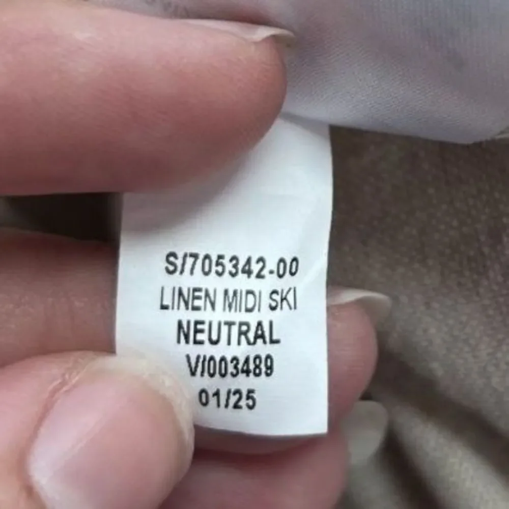 Old Navy Womens Cream Midi Skirt XL Neutral Capsule Wardrobe‎ Linen Minimalist